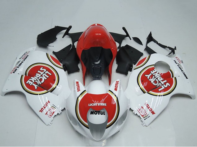 Compra Carenados Moto Suzuki GSXR 1300 Hayabusa 1996-2007 - Blanco Rojo Lucky Strike Motul