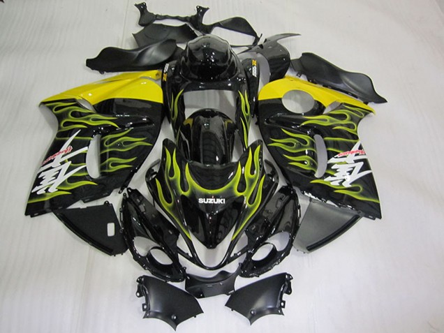 Compra Carenados Moto Suzuki GSXR 1300 Hayabusa 2008-2020 - Negro Brillante Amarillo Llama