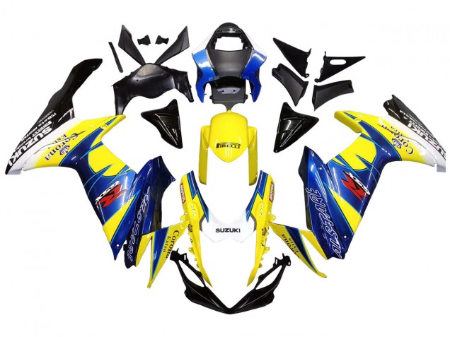 Compra Carenados Moto Suzuki GSXR 600/750 2011-2024 - Amarillo Azul Blanco Negro Corona Extra Alstare