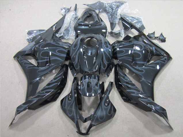 Moto Plástica Honda CBR 600 RR 09-12 - Negro Plata Llama Moto Plástica Honda CBR 600 RR 09-12 - Negro Plata Llama
