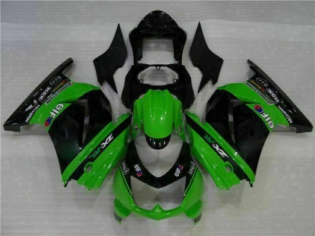 Plástico Moto Kawasaki EX250 08-12 - Negro Verde Plástico Moto Kawasaki EX250 08-12 - Negro Verde