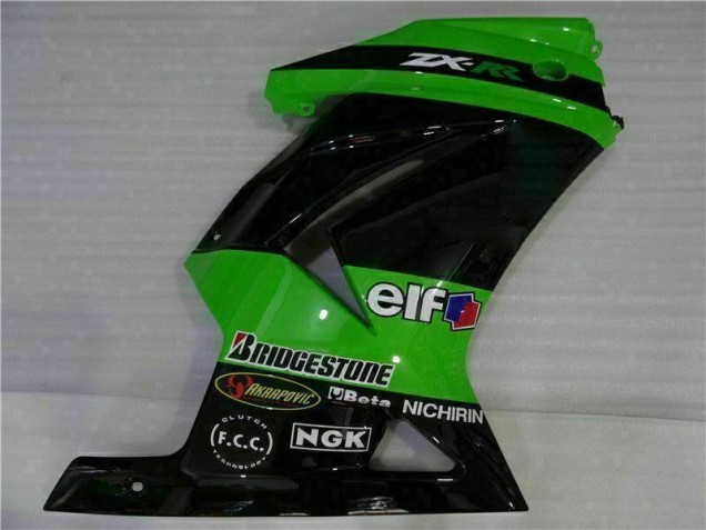 Plástico Moto Kawasaki EX250 08-12 - Negro Verde Plástico Moto Kawasaki EX250 08-12 - Negro Verde
