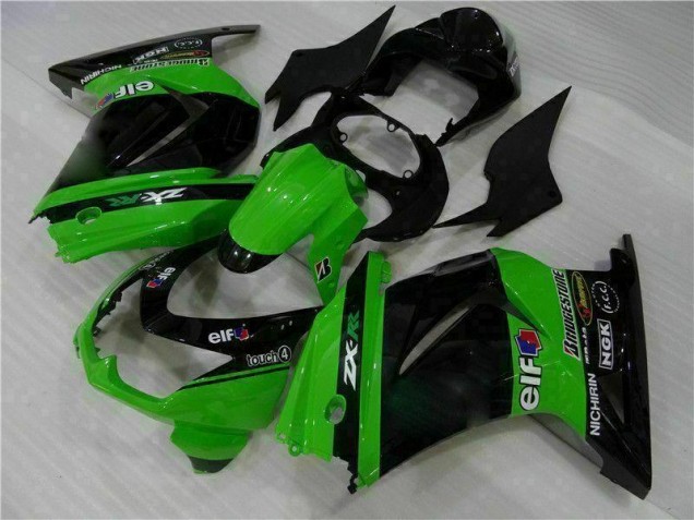 Plástico Moto Kawasaki EX250 08-12 - Negro Verde Plástico Moto Kawasaki EX250 08-12 - Negro Verde